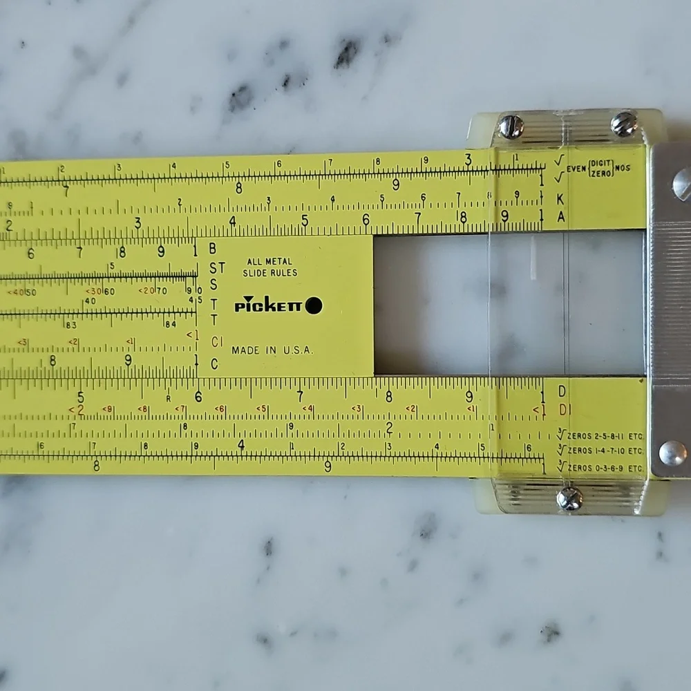 Vintage Pickett N-3-ES Power Log Exponential Slide Rule With Leather Case - Picture 11 of 15